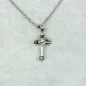 Dainty Crystal Cross Necklace