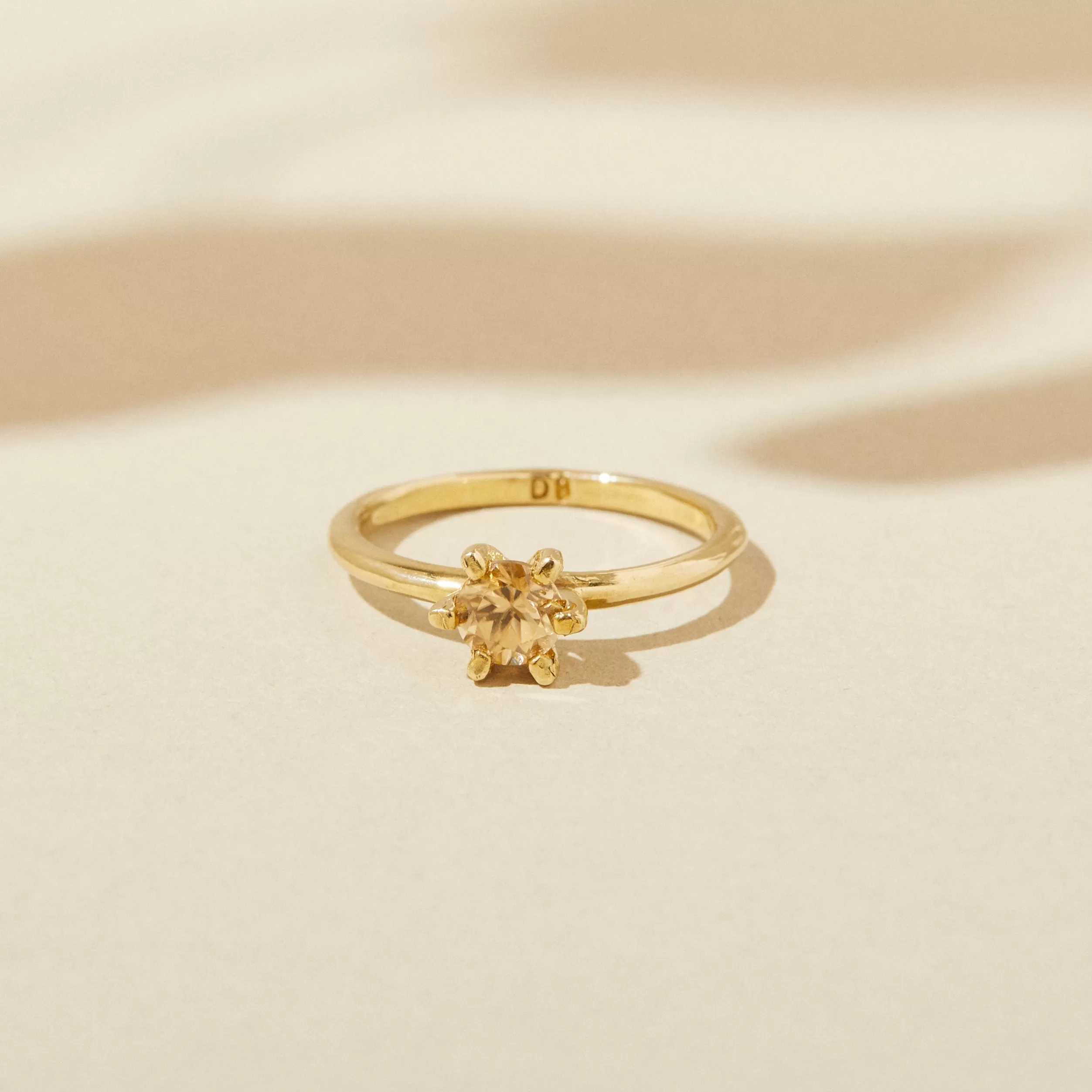 December Birthstone Ring with Golden Zircon