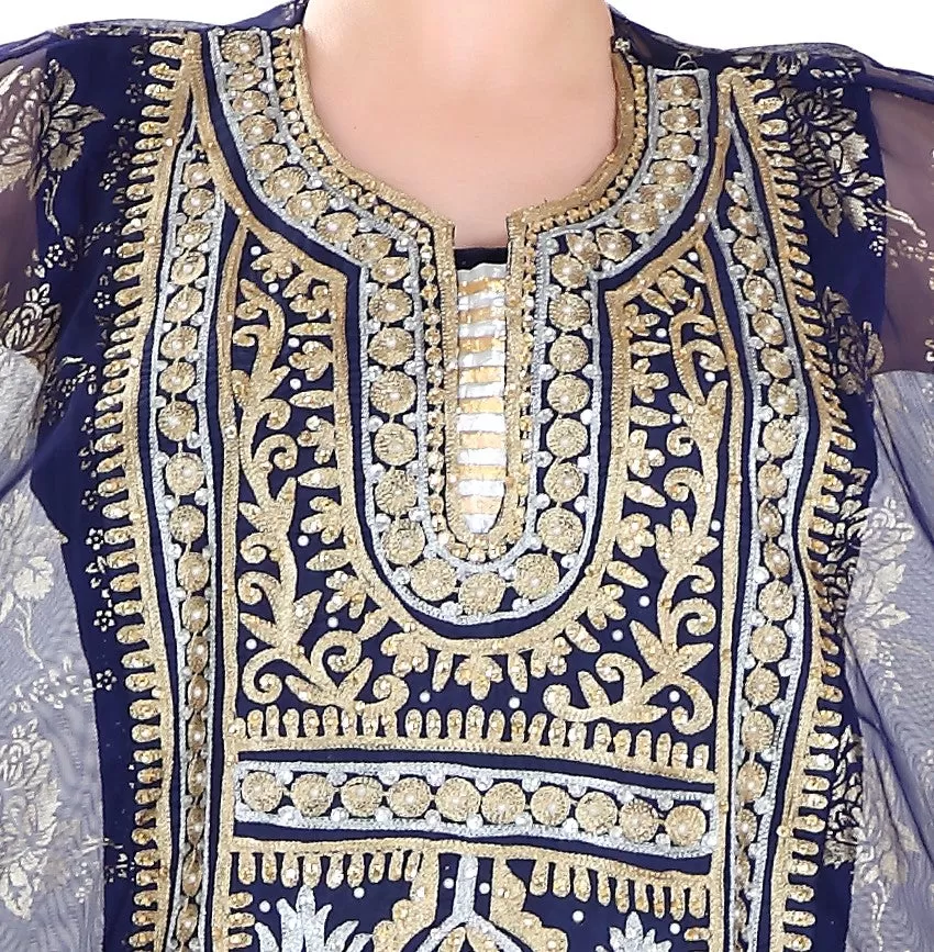 Designer Farasha Khaleeji Thobe Maxi Dress