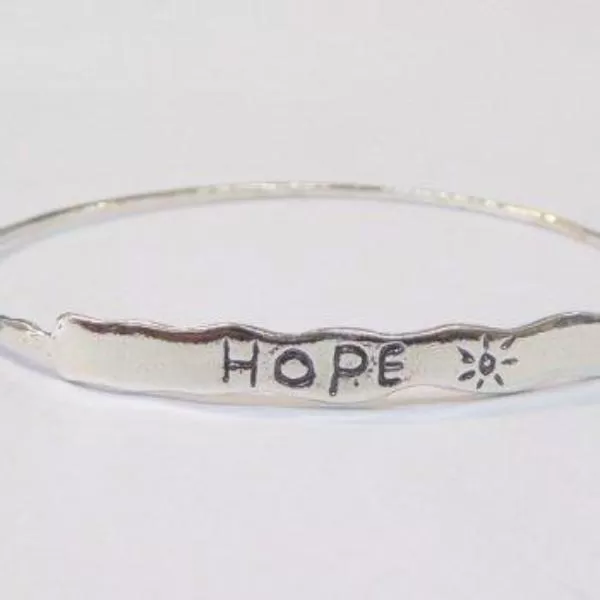 Designer silver bangles Israeli jewelry sterling silver bangle bracelet Hope.