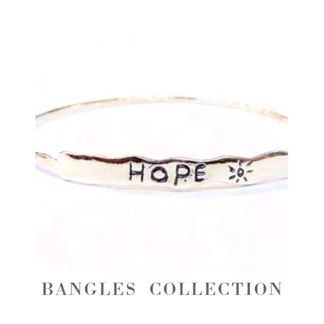 Designer silver bangles Israeli jewelry sterling silver bangle bracelet Hope.