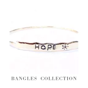 Designer silver bangles Israeli jewelry sterling silver bangle bracelet Hope.