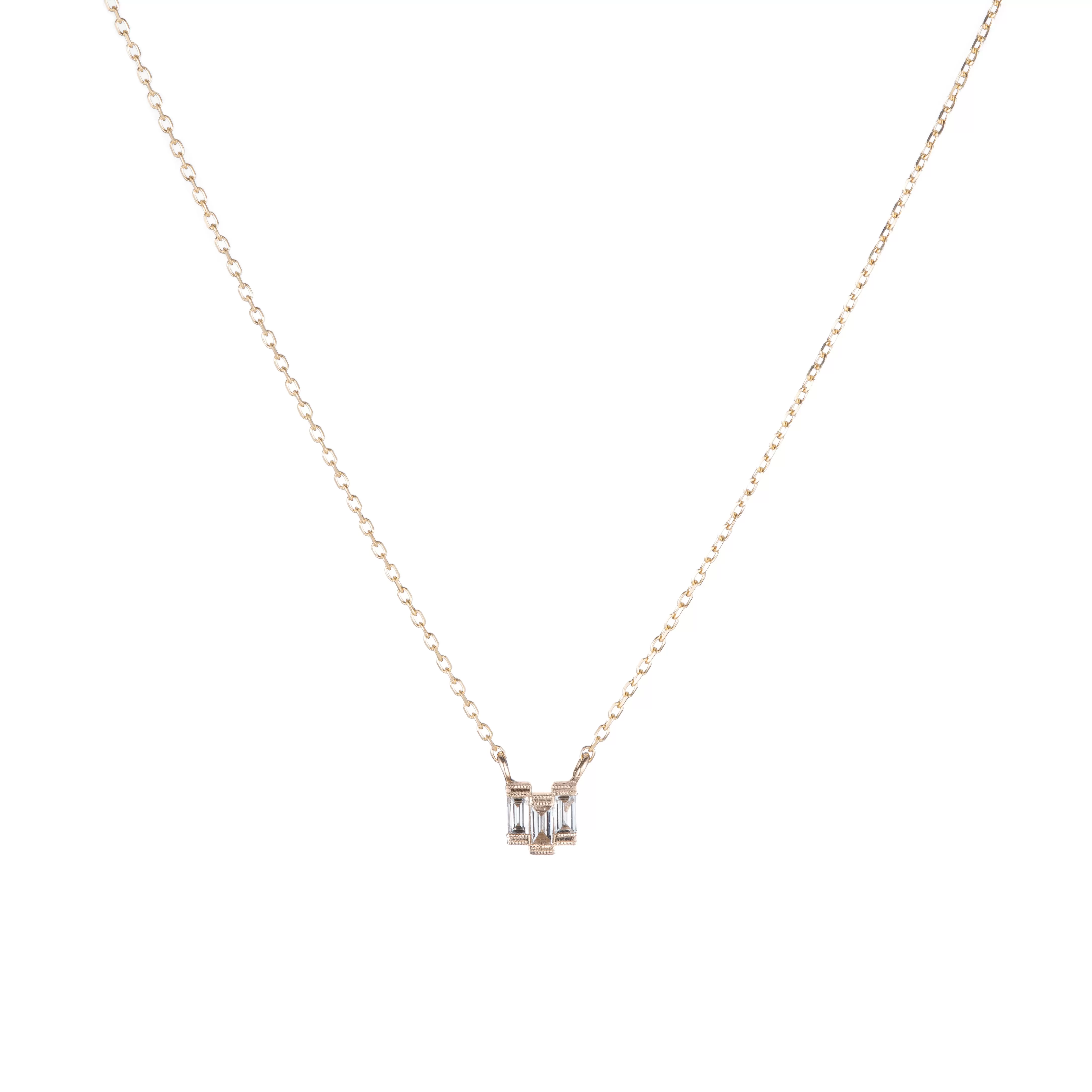 Diamond Baguette Step Necklace