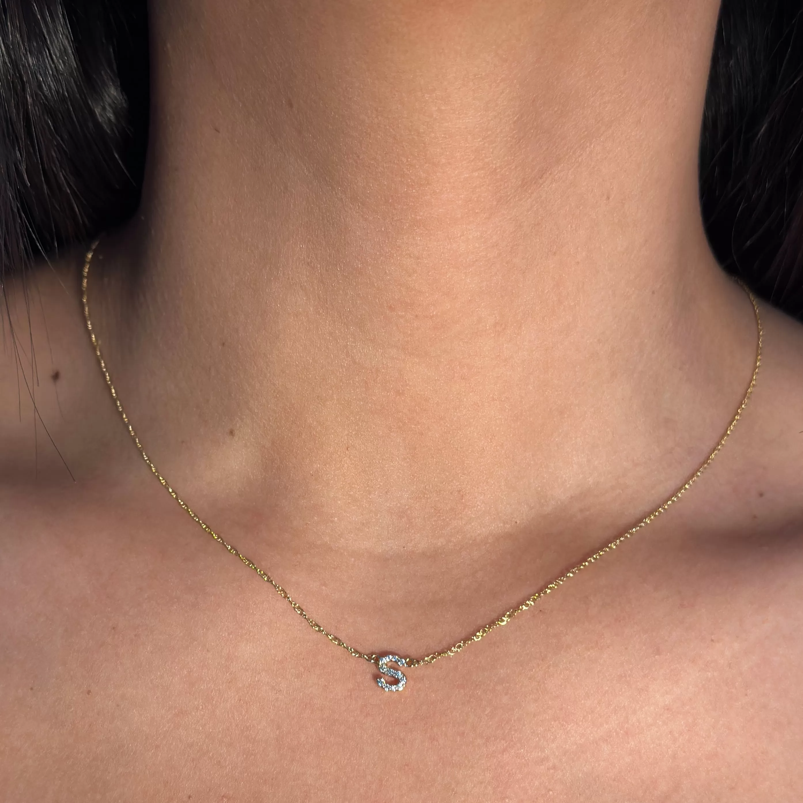 DIAMOND LETTER NECKLACE