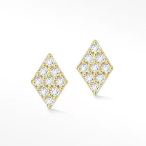 Diamond of Diamonds Push Back Earrings 14k Yellow