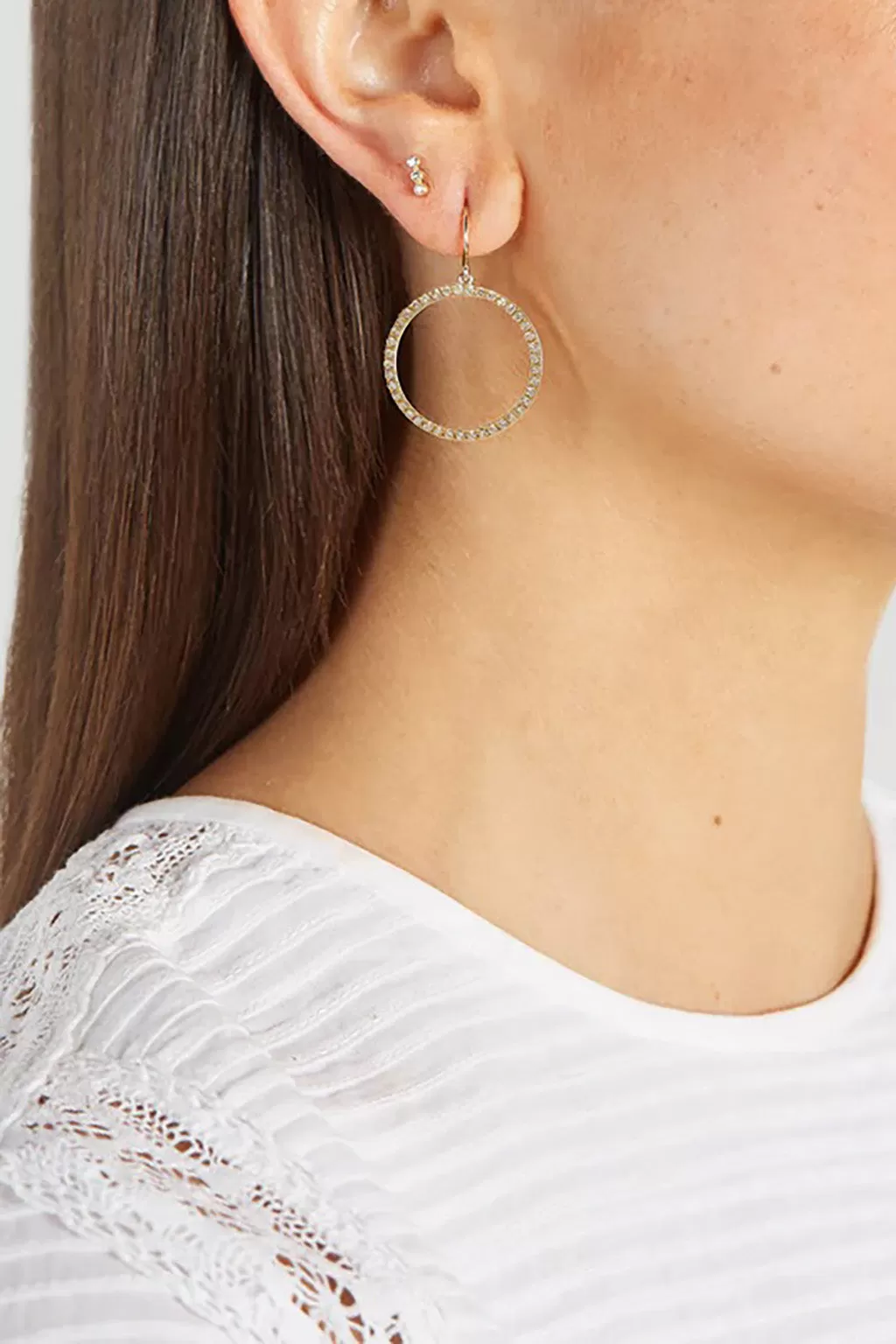 DIAMOND OPEN CIRCLE EARRINGS