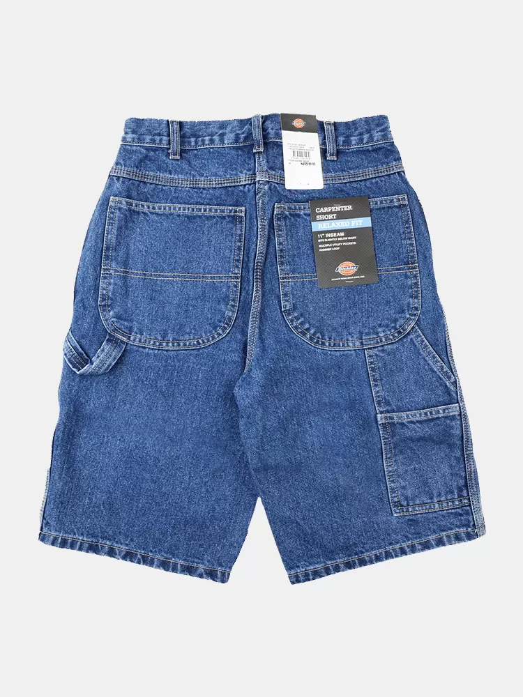 Dickies 11 Relaxed Fit Carpenter Denim Shorts - Stone Washed Indigo