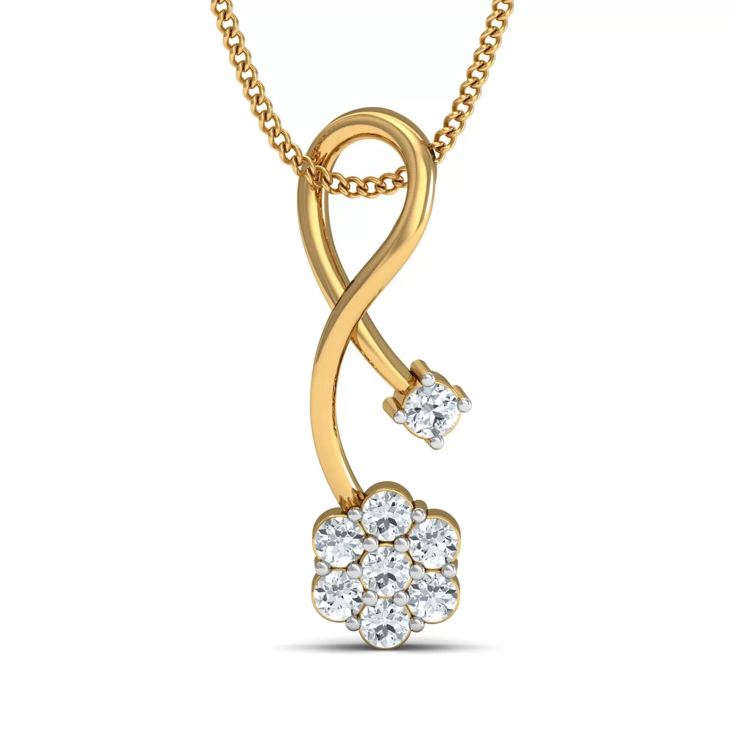 Diva flower pendant (Gold Plated 925 Sterling Silver)