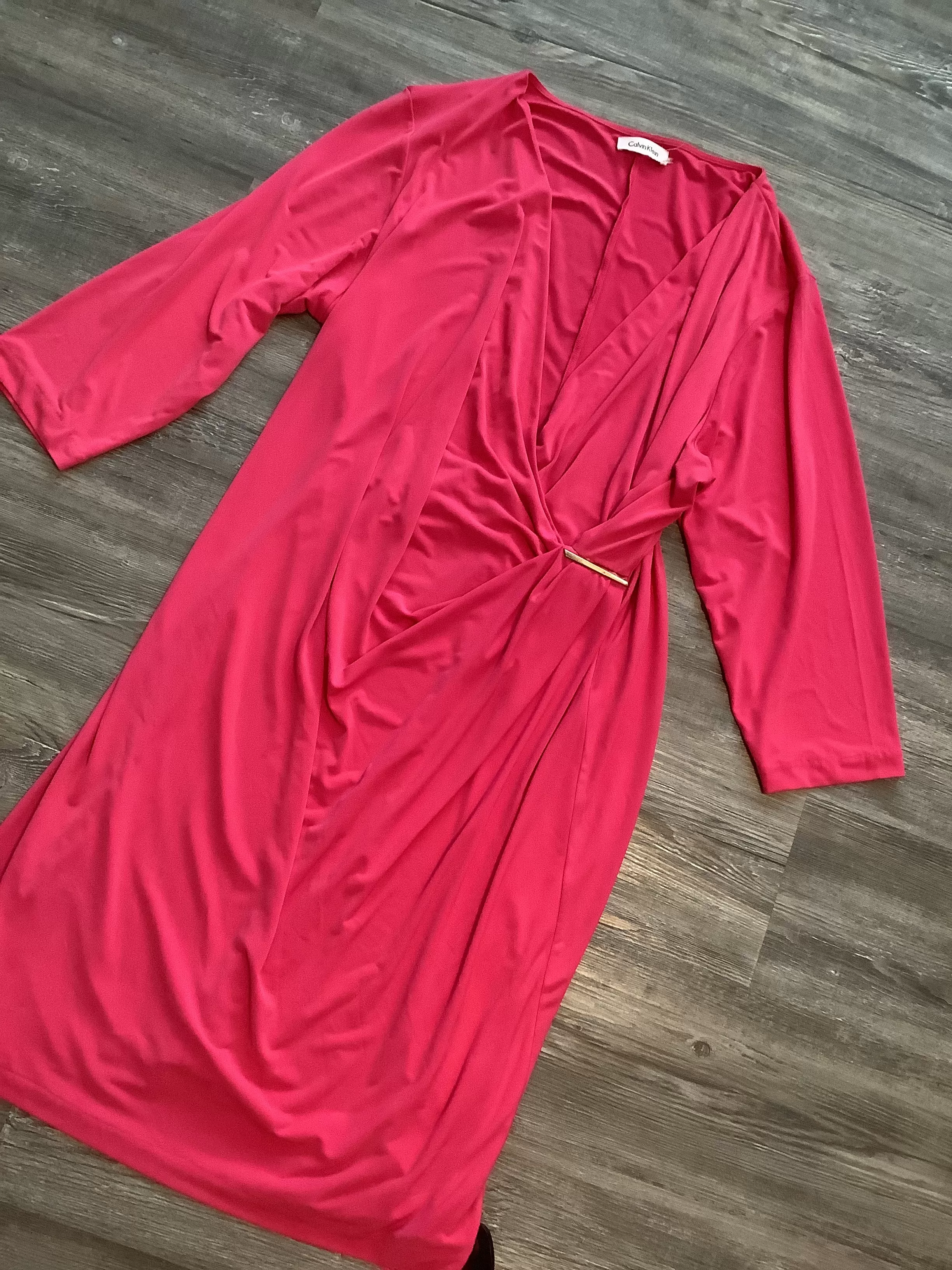 Dress Work By Calvin Klein In Pink, Size: L