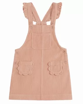 EMILE ET IDA AW23 Corduroy Flower Pocket Overalls Skirt in Peony