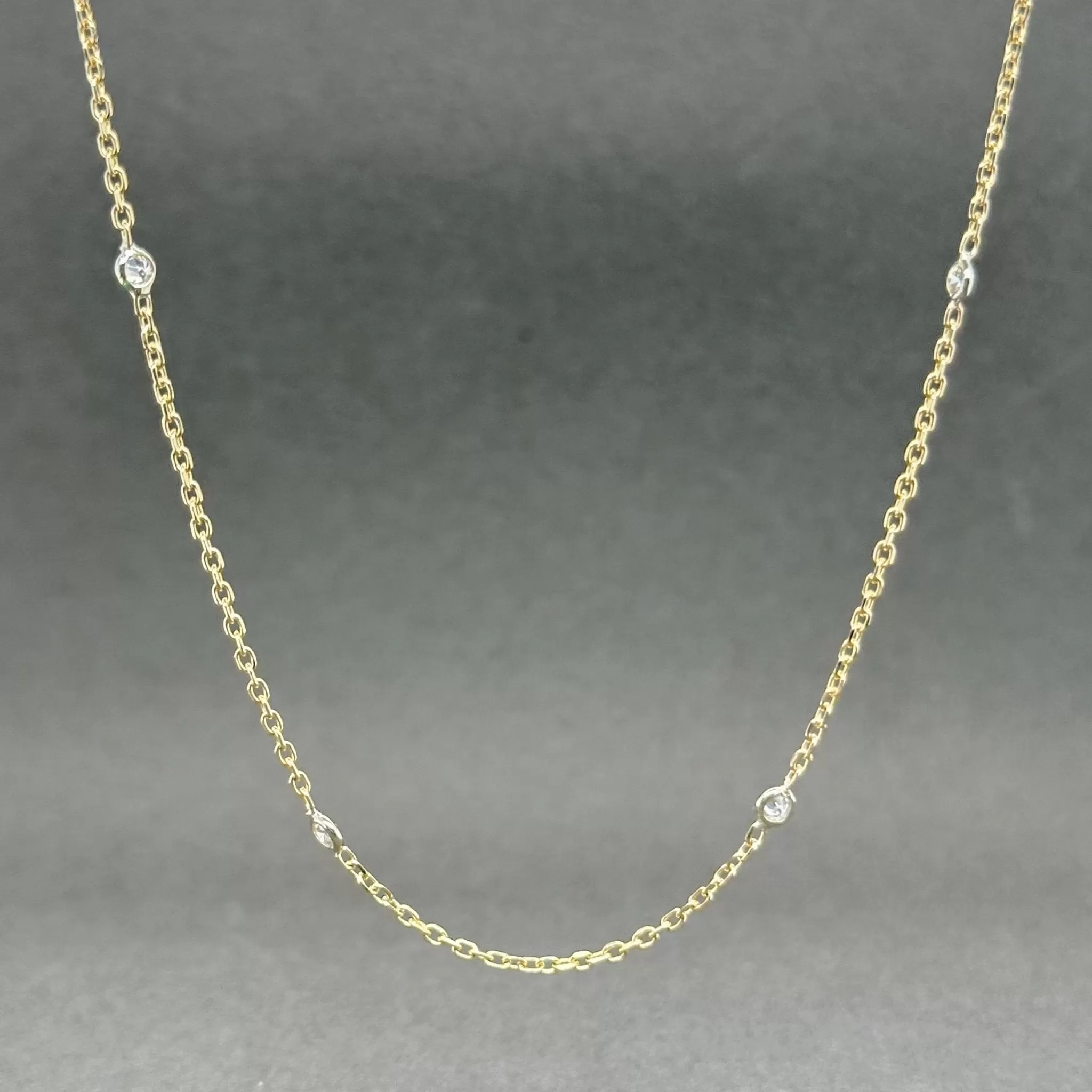 Estate 14K TT Gold 0.35ctw G-H/SI1-2 Diamonds By The Yard Necklace