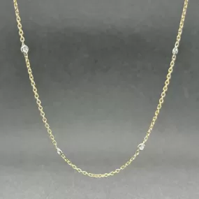 Estate 14K TT Gold 0.35ctw G-H/SI1-2 Diamonds By The Yard Necklace