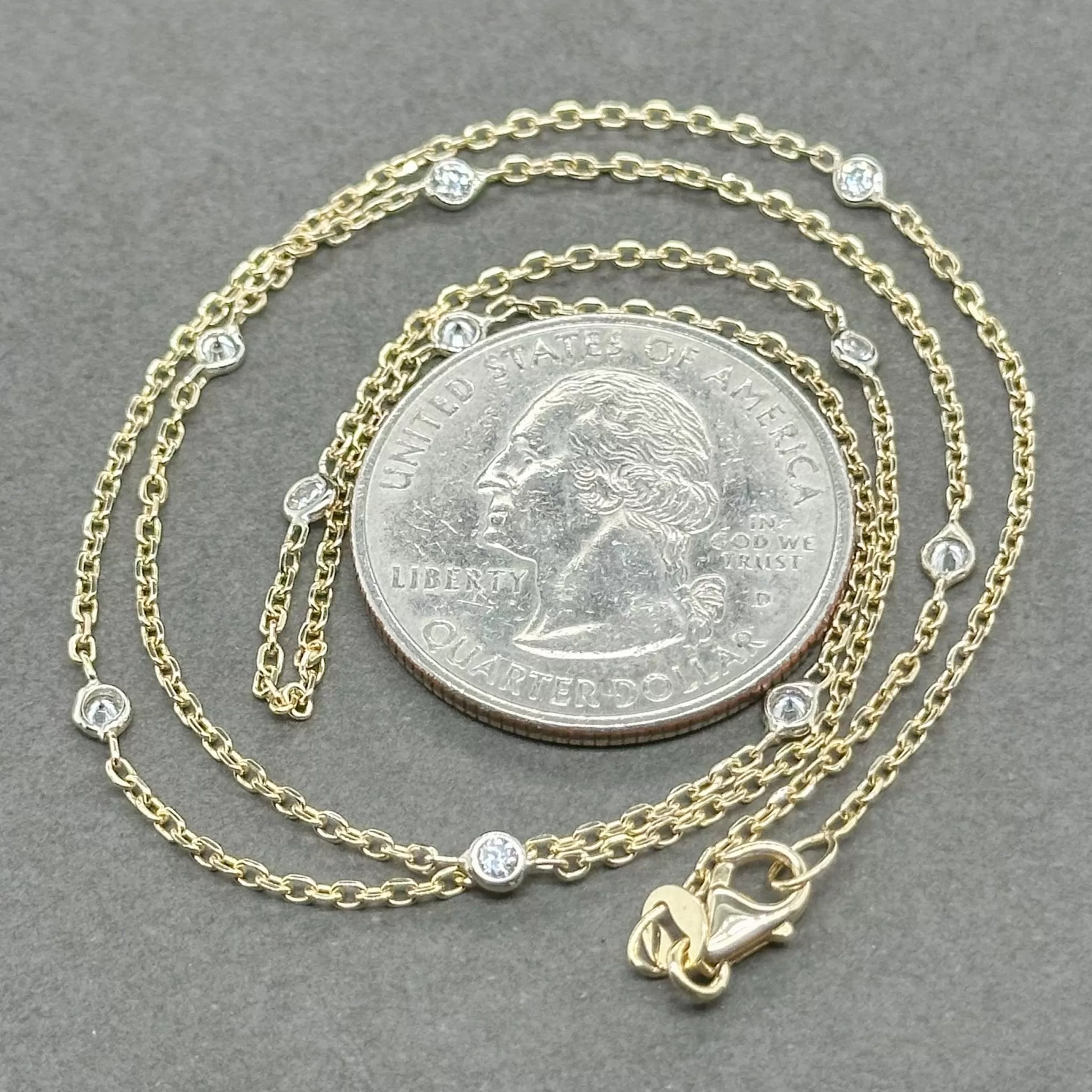 Estate 14K TT Gold 0.35ctw G-H/SI1-2 Diamonds By The Yard Necklace