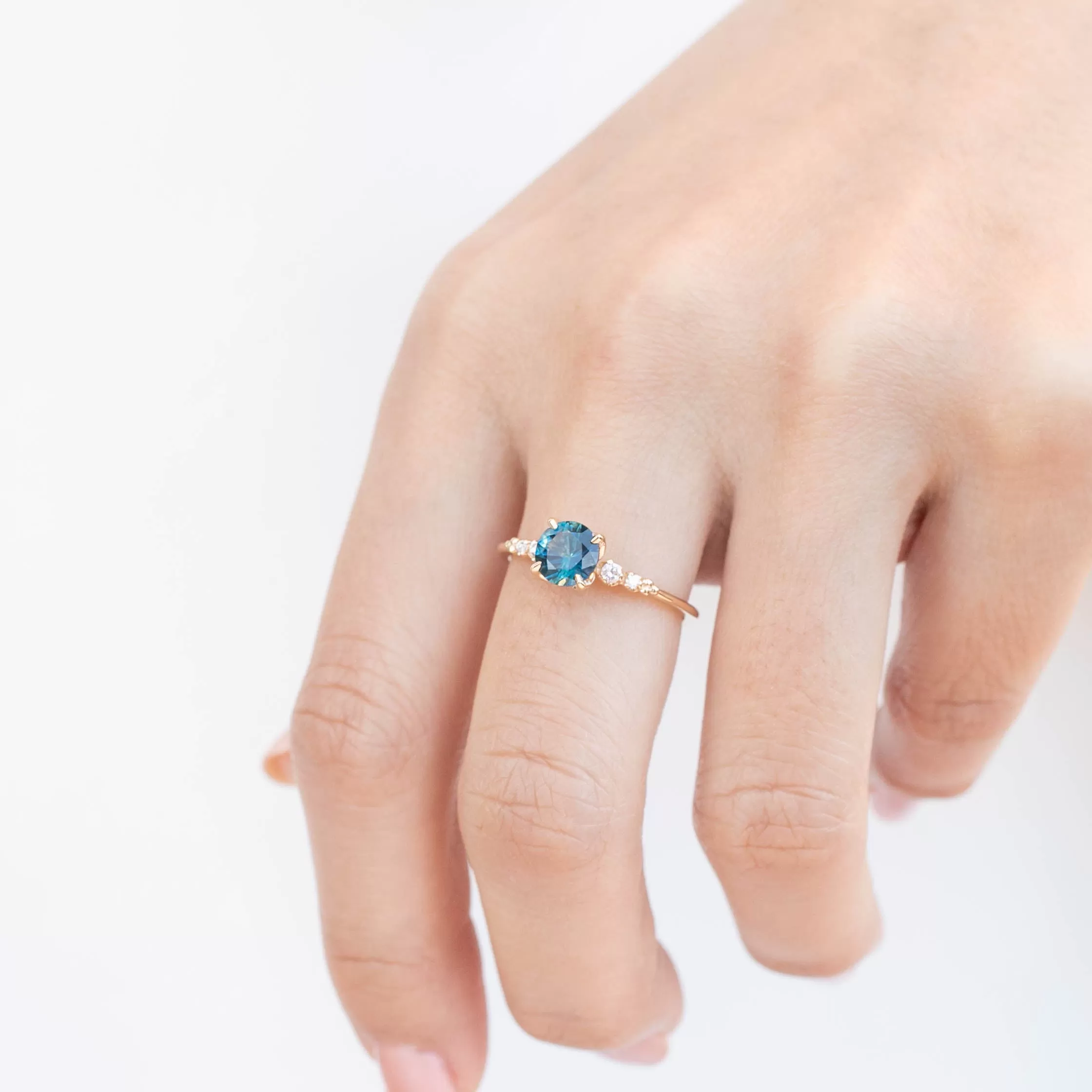 Estel Luxe Ring - 0.96ct Teal Blue Montana Sapphire (One of a kind)