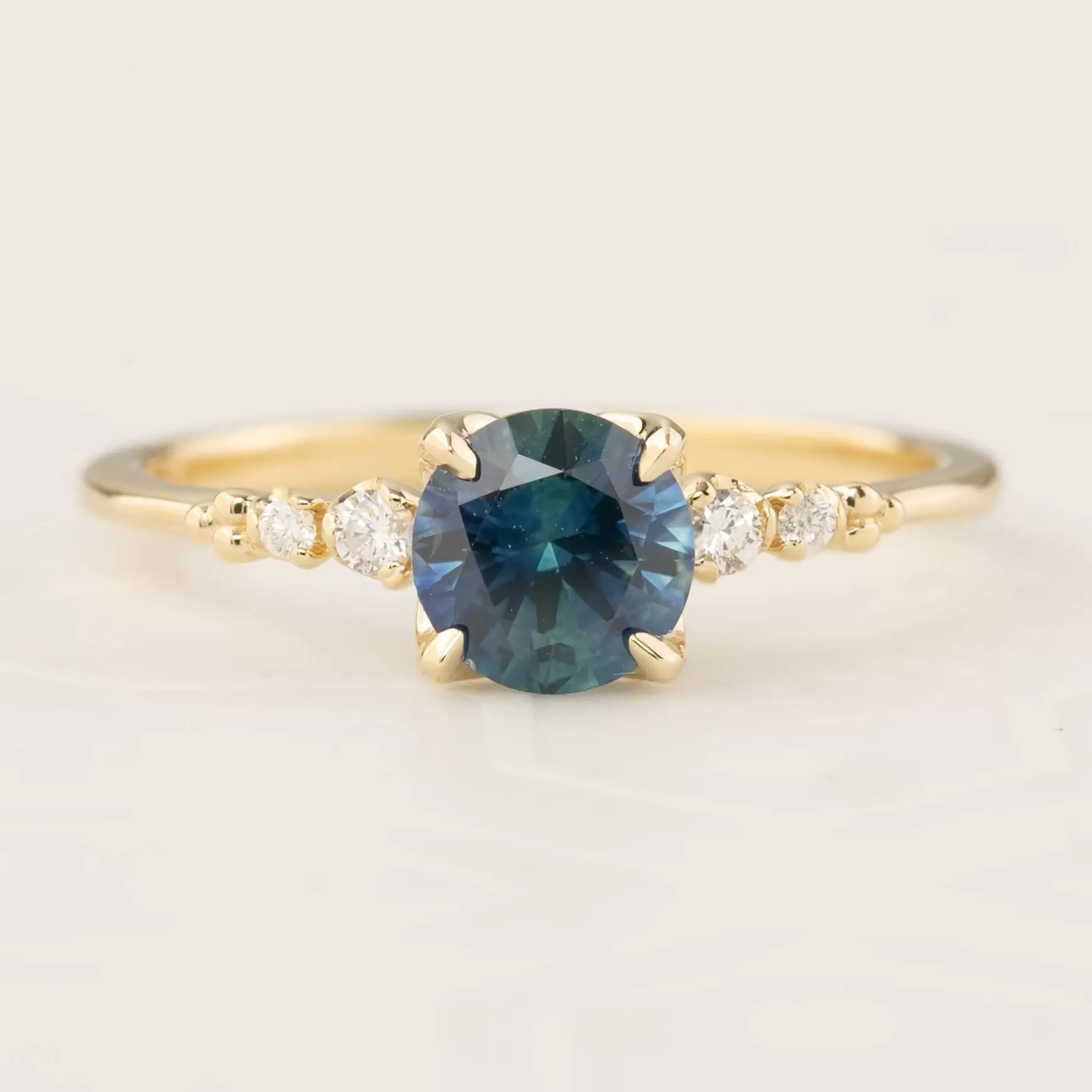 Estel Luxe Ring - 0.96ct Teal Blue Montana Sapphire (One of a kind)