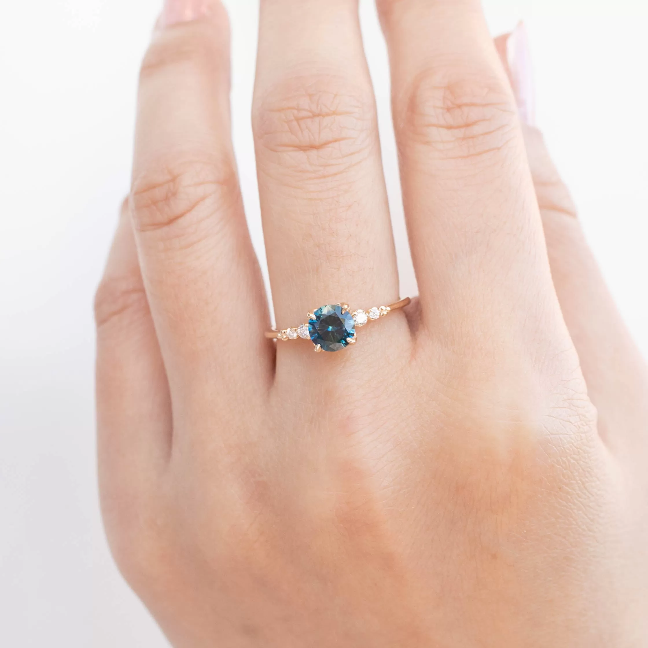 Estel Luxe Ring - 0.96ct Teal Blue Montana Sapphire (One of a kind)