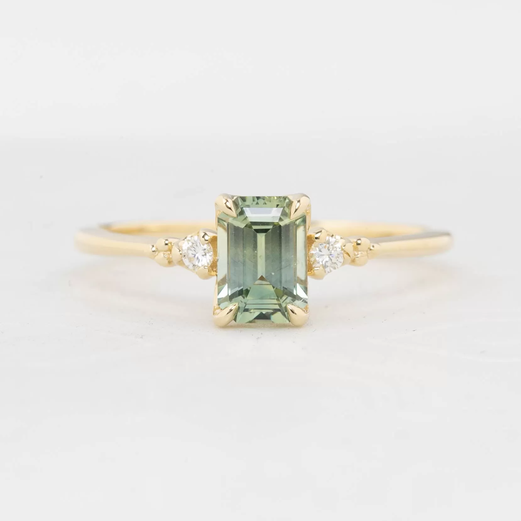 Estel Ring - 0.87ct Light Green Montana Sapphire (One of a kind)