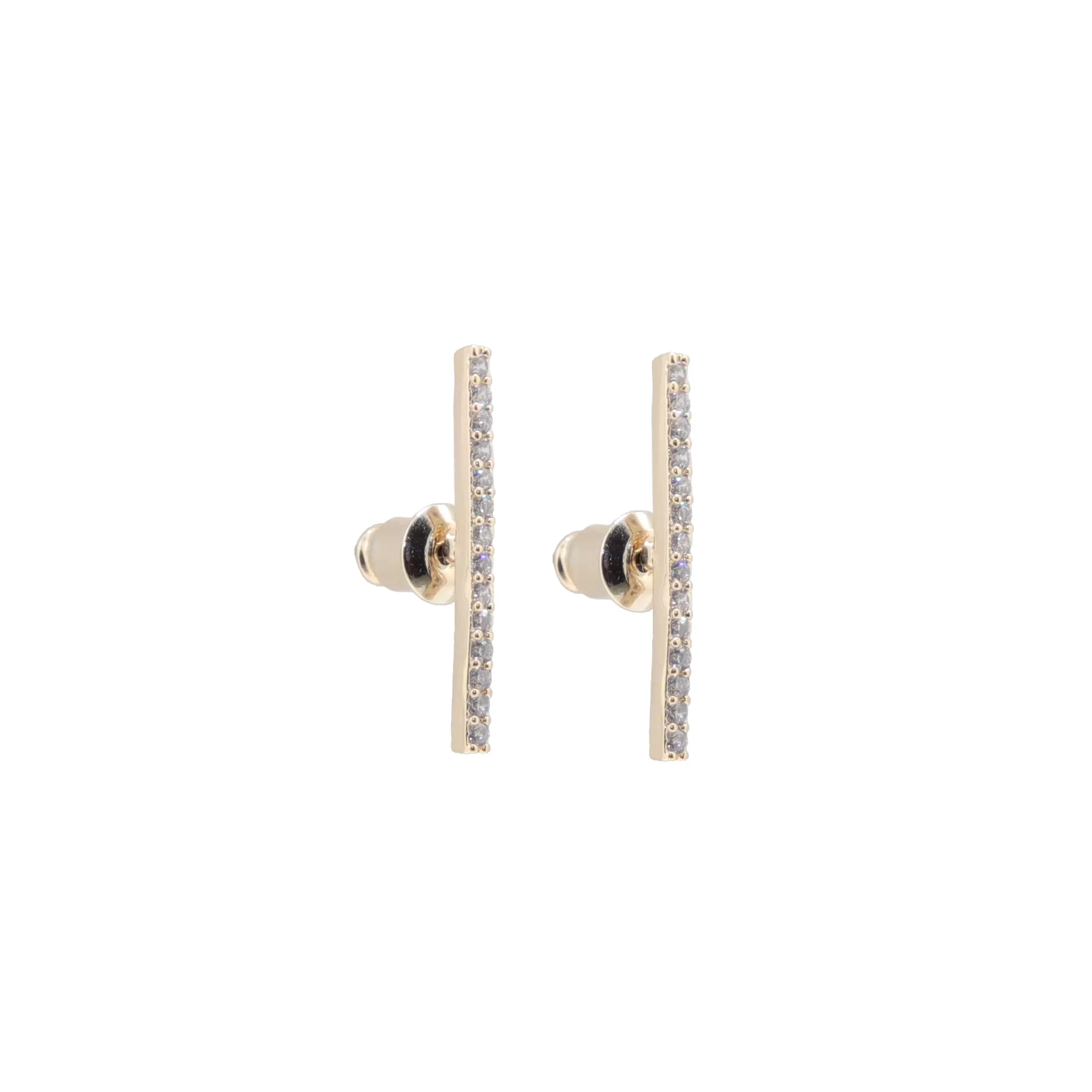 Fancy Pants Diamond Bar Gold Studs