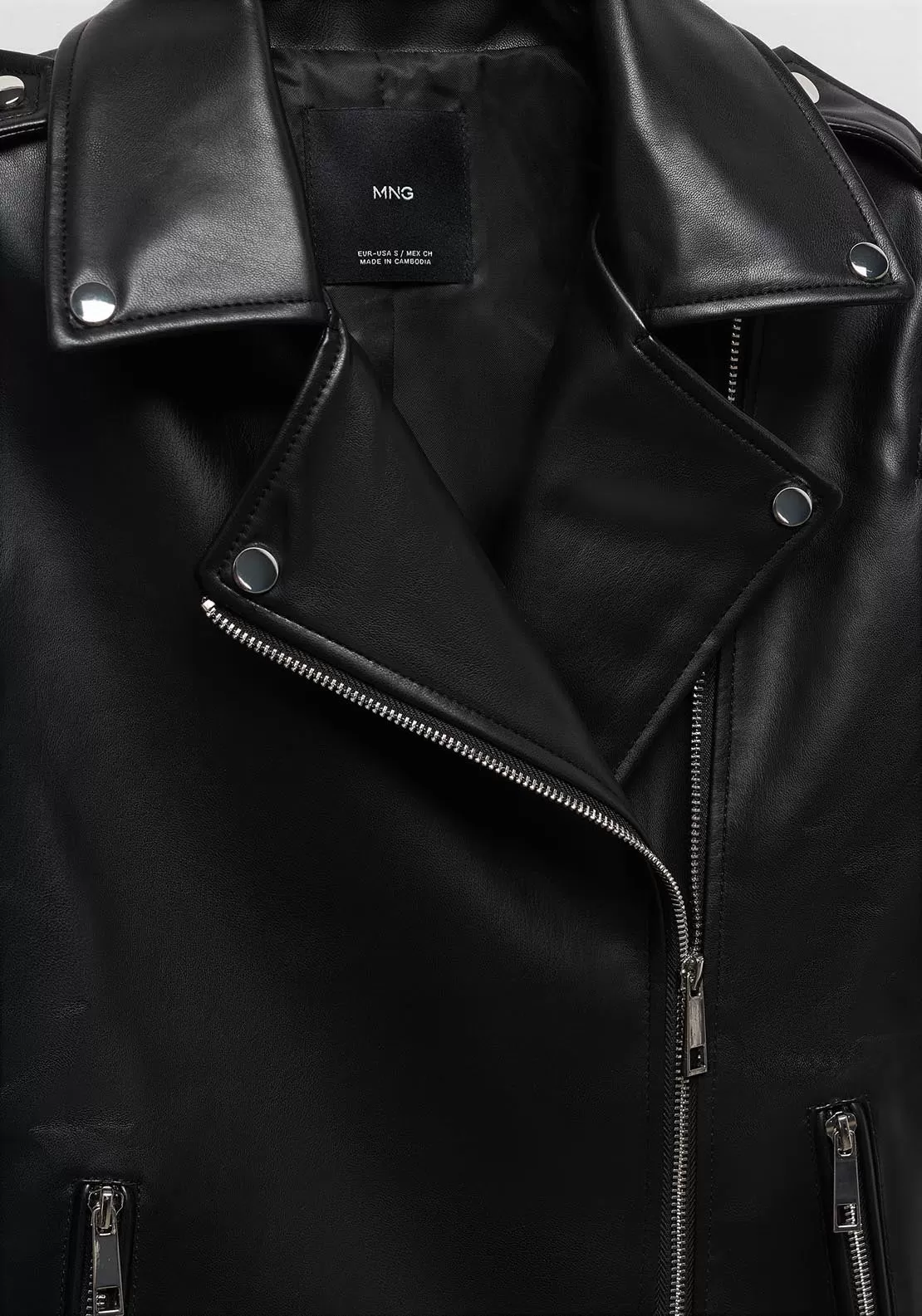 Faux-leather biker jacket