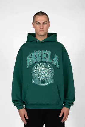 FAVELA UNIVERSITY FOREST GREEN SNAP BUTTON HOODIE