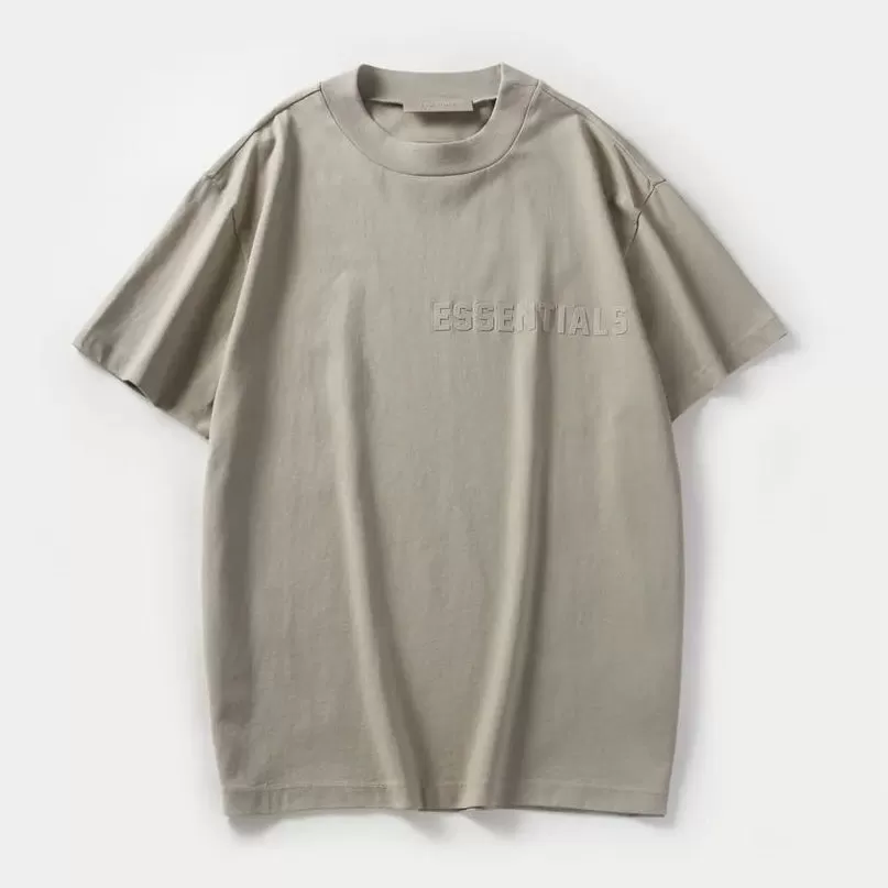 FEAR OF GOD Essentials Felt Logo Tee Smoke