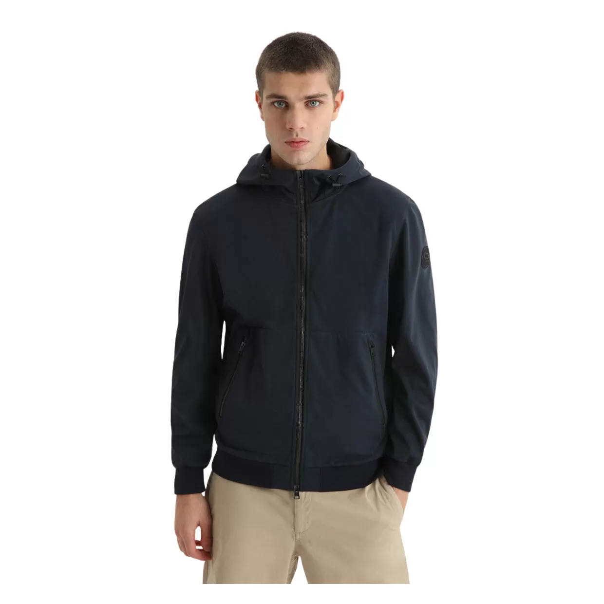 Felpa Woolrich Soft Shell Blu Melton