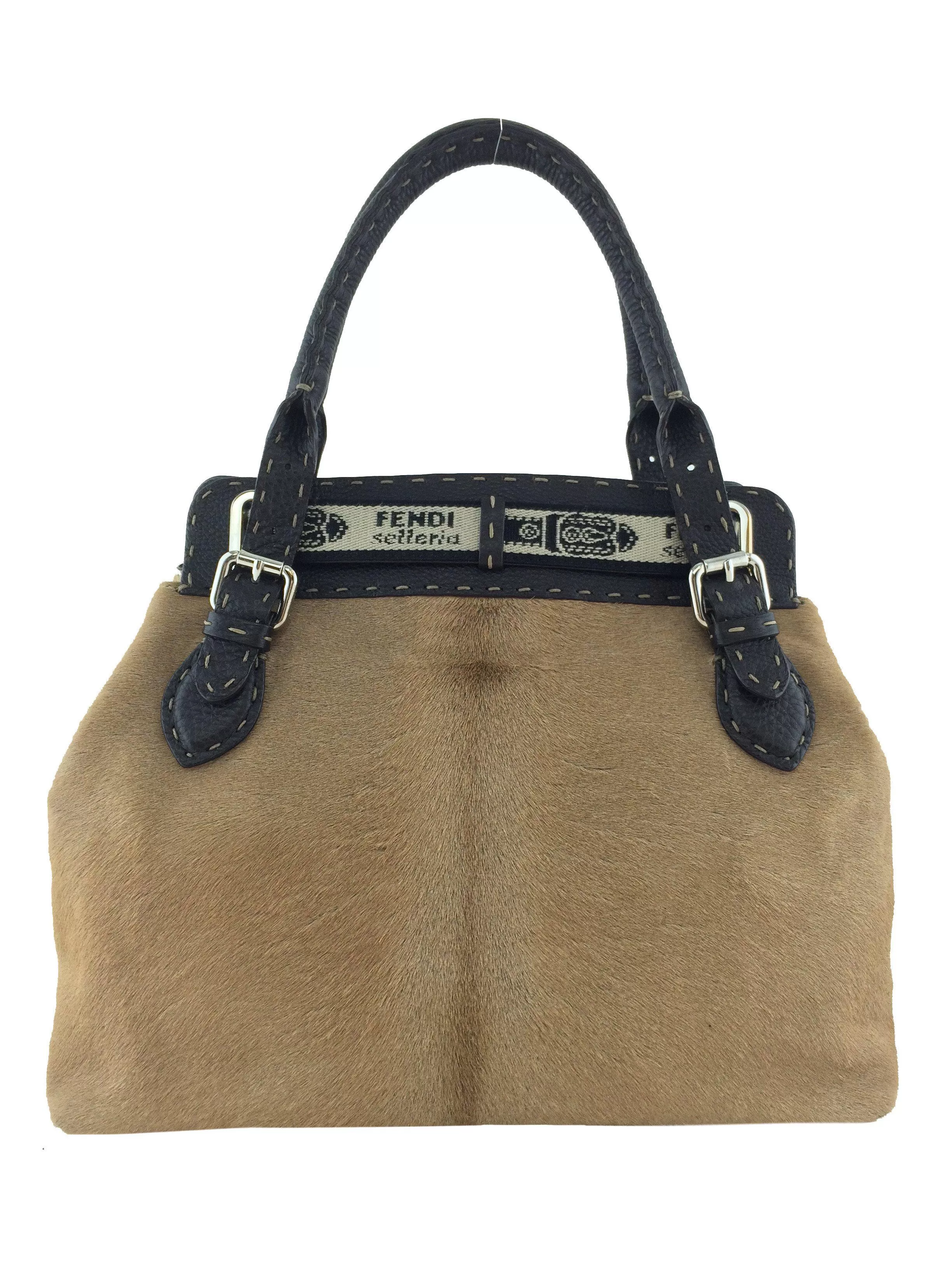 Fendi Selleria Calf Hair Borghese Tote Bag