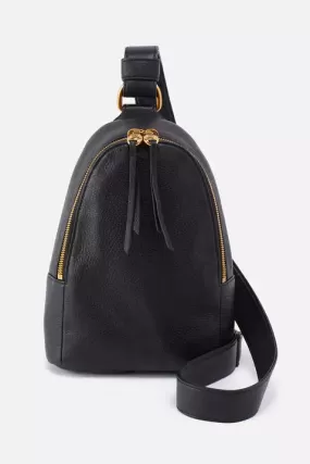 Fern Sling Bag - Black Pebbled Leather