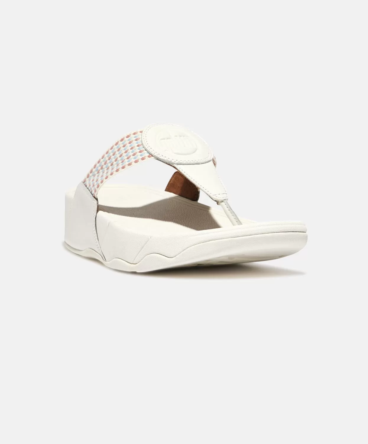 FitFlop Walkstar Fine Stripe Toe Post Sandals Cream