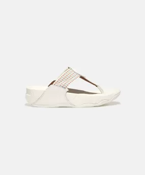 FitFlop Walkstar Fine Stripe Toe Post Sandals Cream