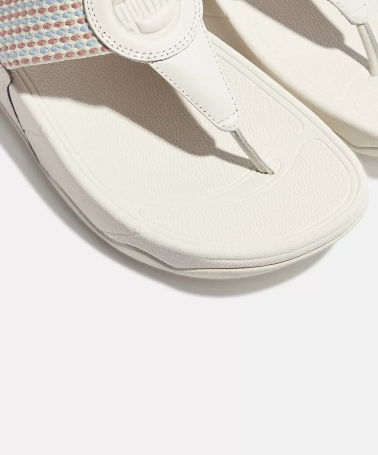 FitFlop Walkstar Fine Stripe Toe Post Sandals Cream