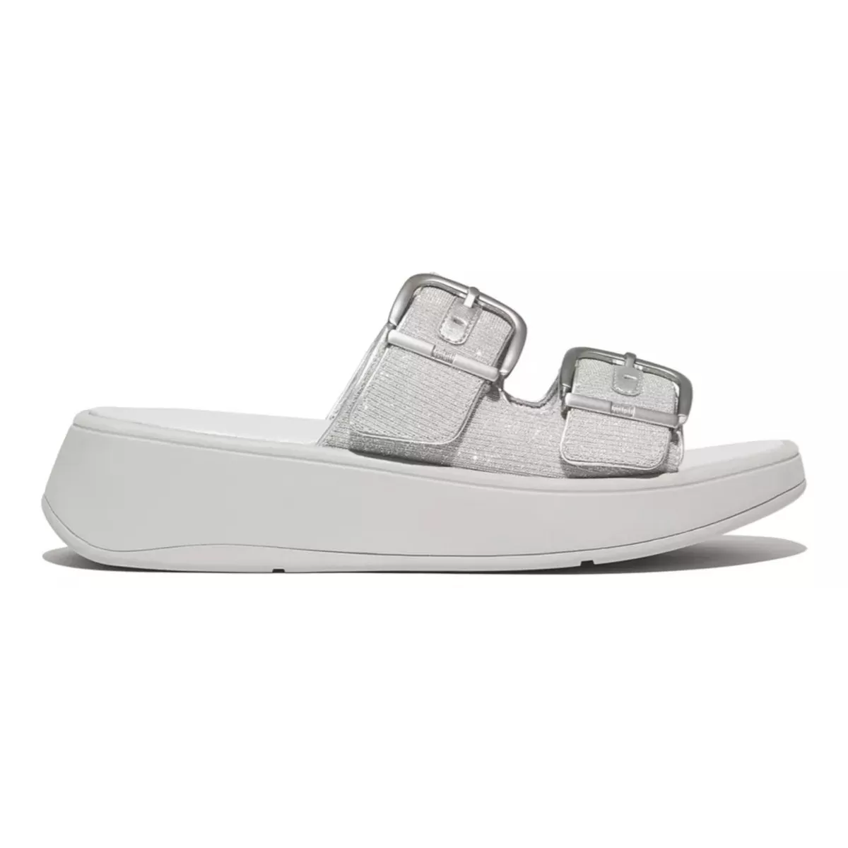 FitFlop Women's F-Mode Buckle Shimmer Silver