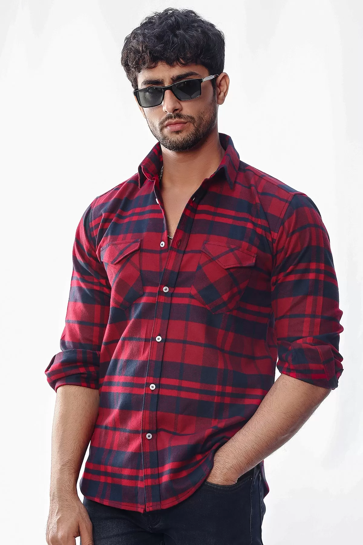 Flannel in Red and Blue