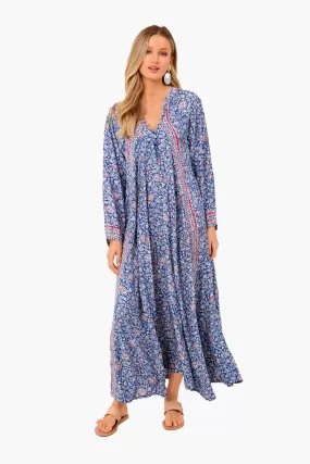 Floral Print Pellicano Blue Fiore Maxi