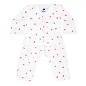 Full sleeve Jabla -Pyjama Set -Organic Muslin -Pink Love