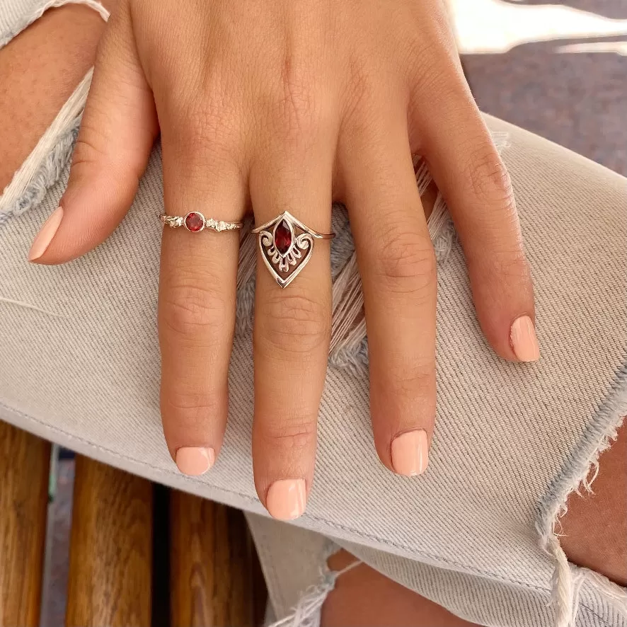 Garnet Marquise Ring - Lily