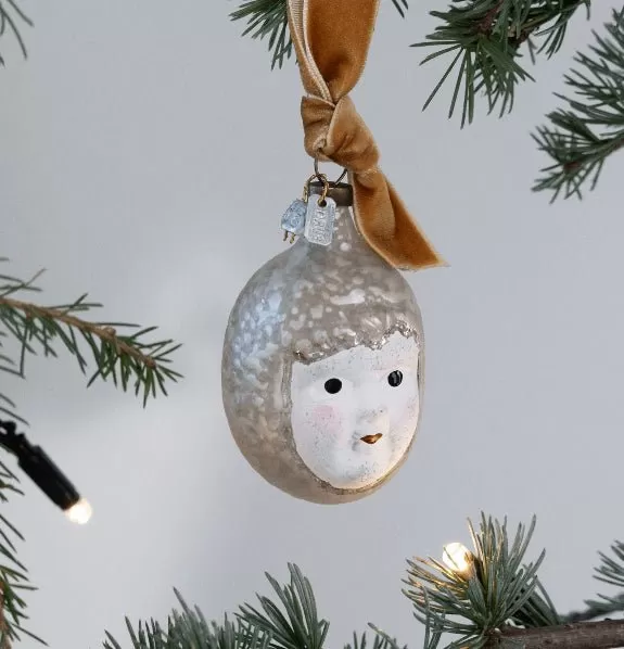 Glass Head Of Baby Angel Ornament