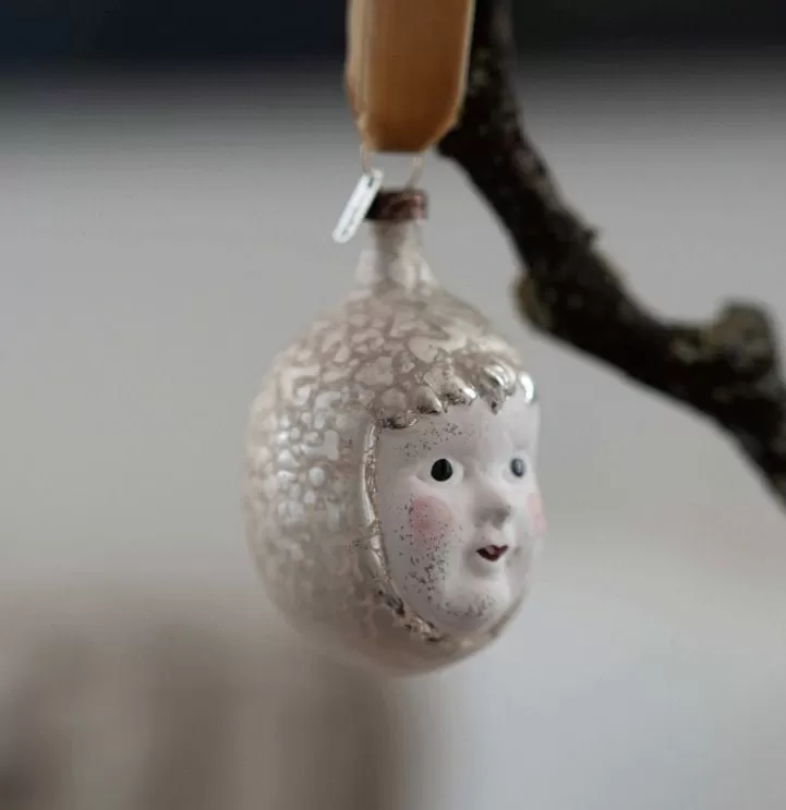 Glass Head Of Baby Angel Ornament