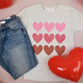 Glitter Hearts Graphic Tee