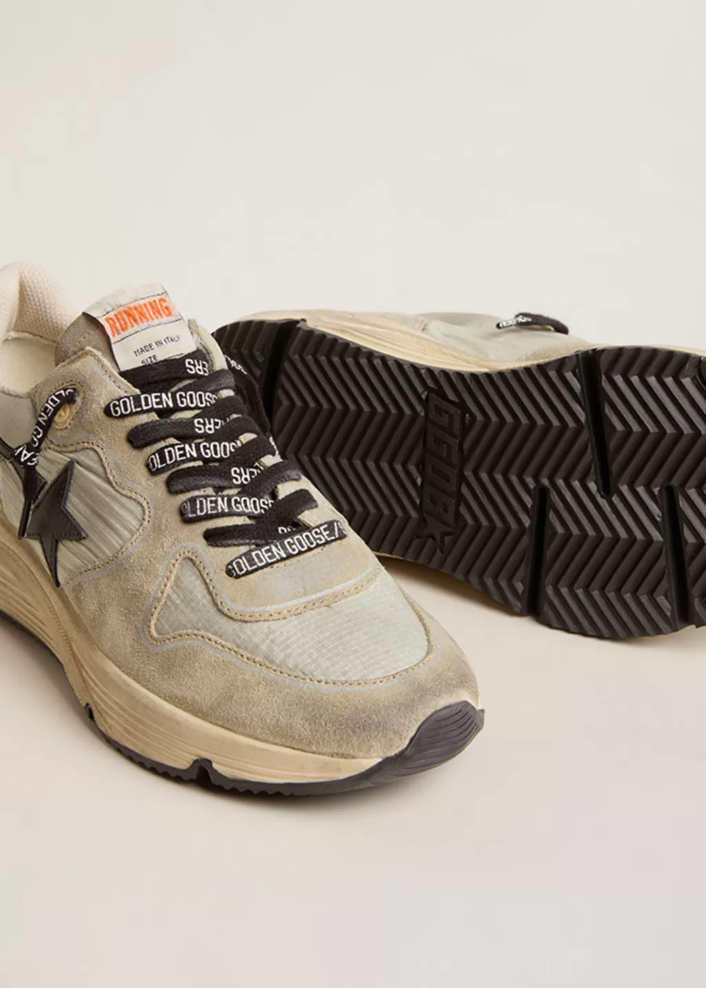 Golden Goose Deluxe Brand Running Sole in Ice & Taupe