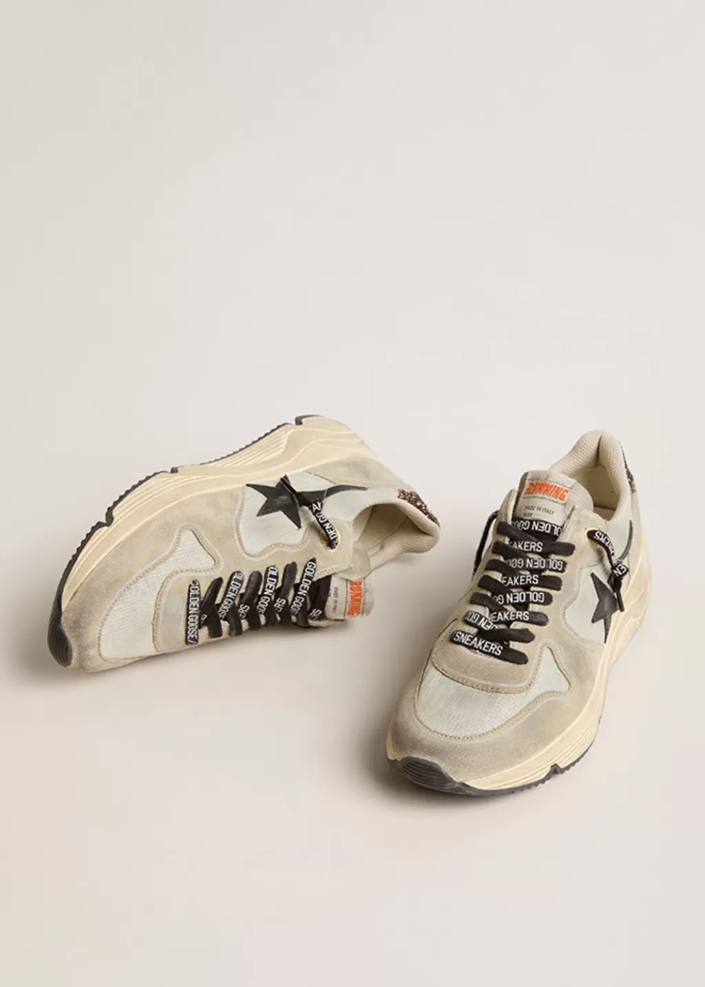 Golden Goose Deluxe Brand Running Sole in Ice & Taupe