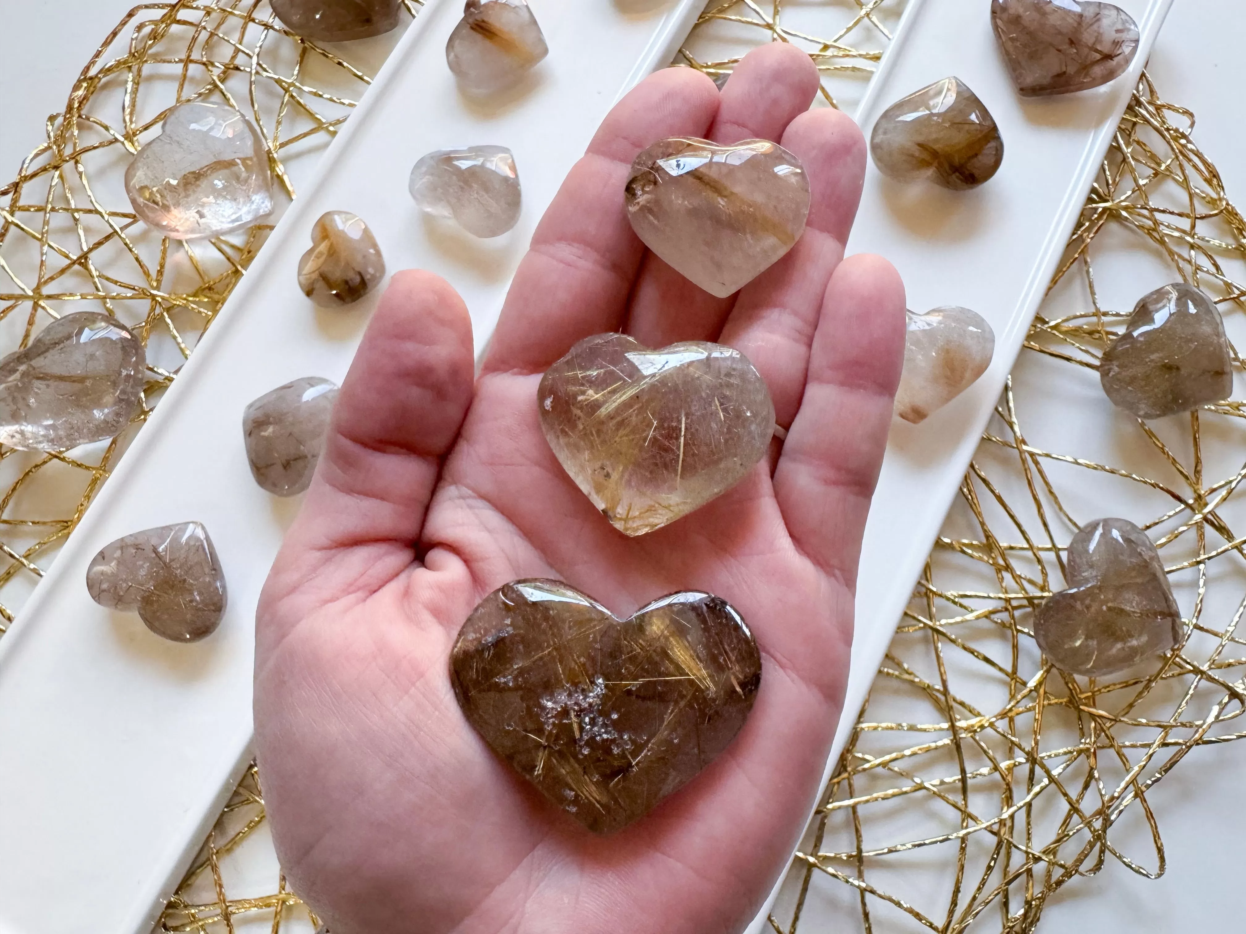 Golden Rutile Heart