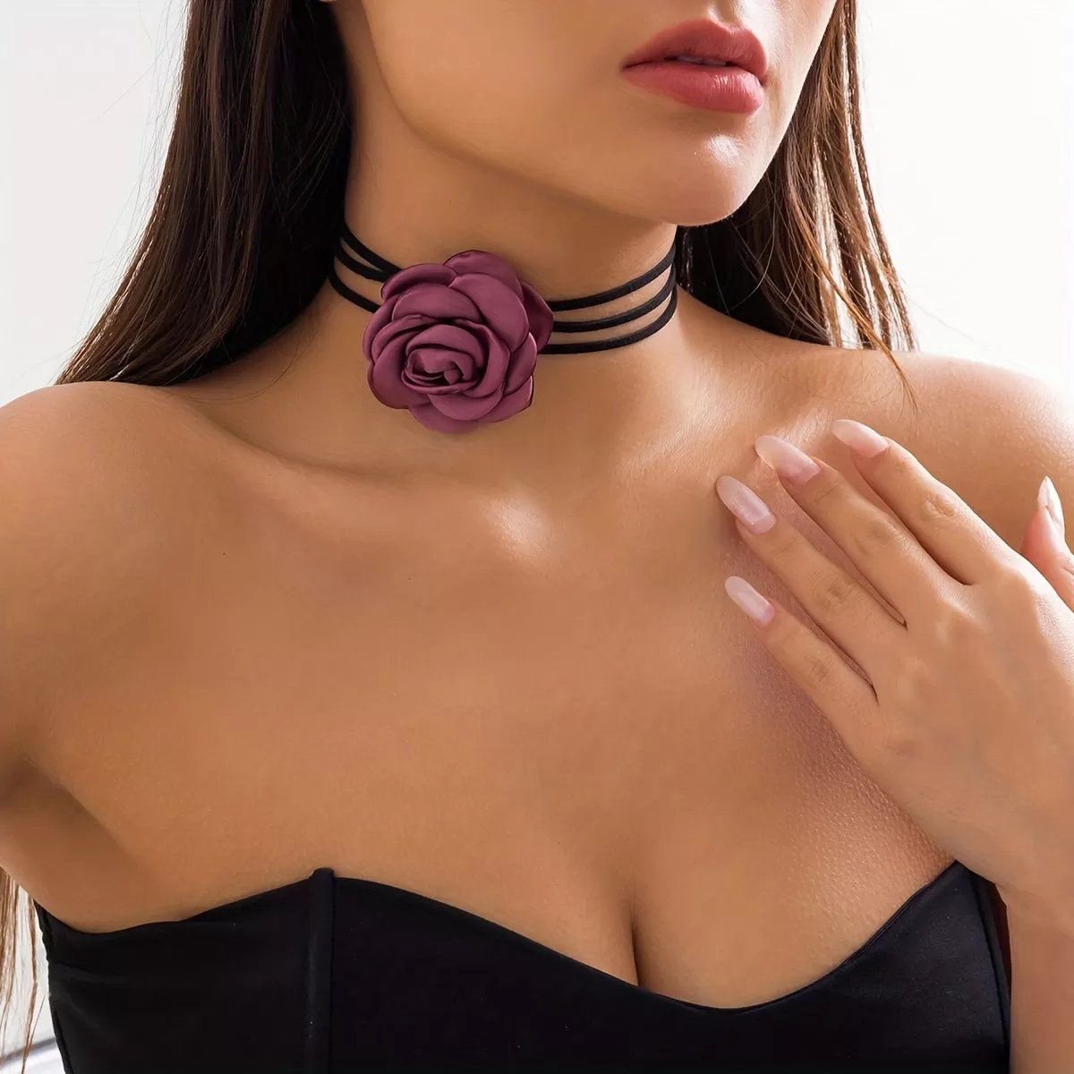 Gorgeous Boho Flower Velvet Necklace - Perfect for Women's Parties & Gifts!