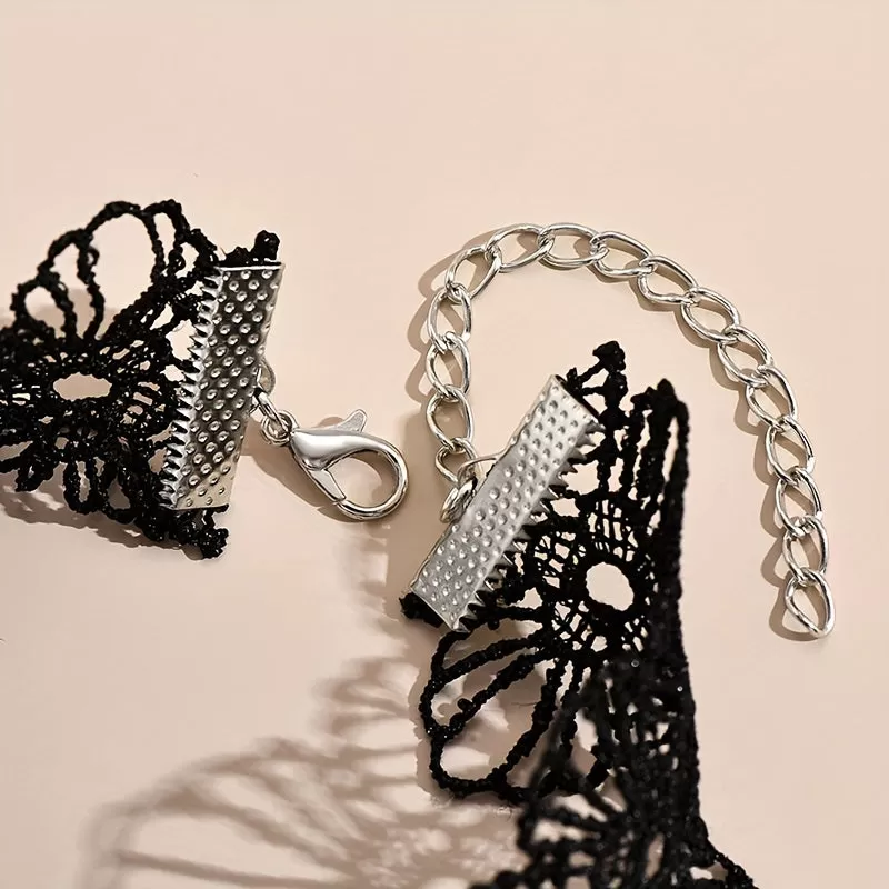 Gothic Punk Flower Lace Anklet - Perfect for Weddings, Halloween Decorations & More!