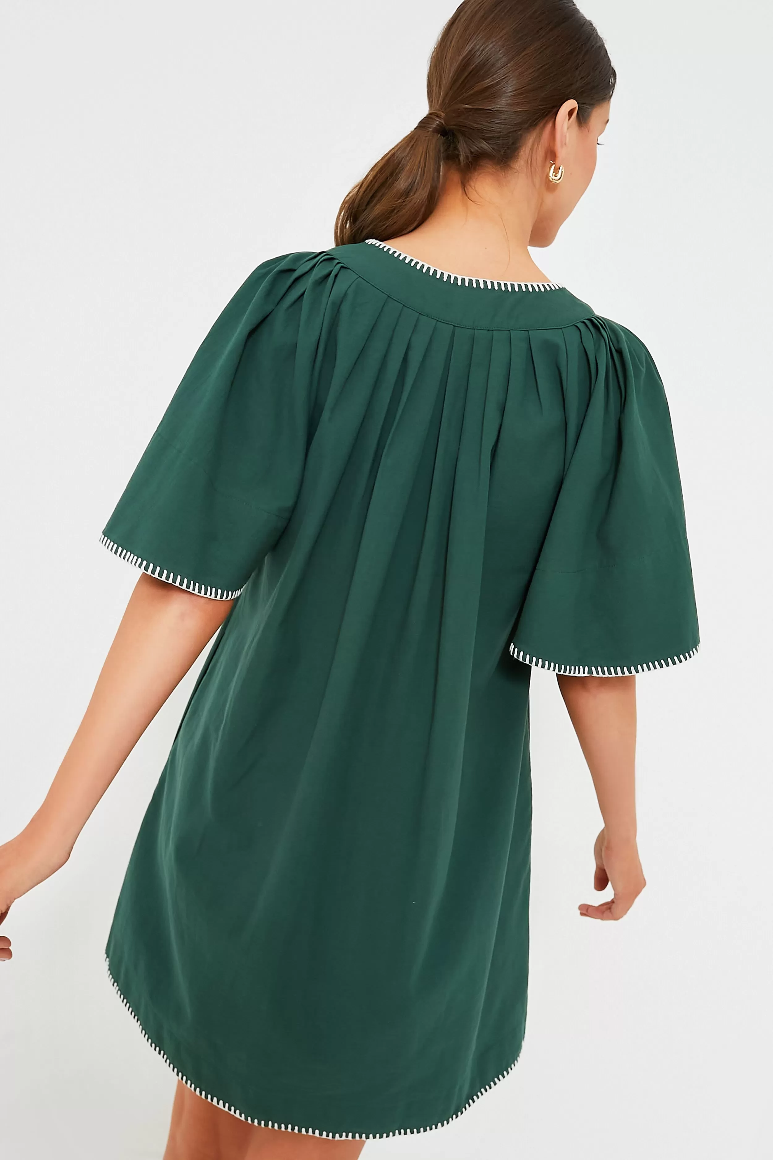 Green Stitch Finley Flutter Sleeve Dress