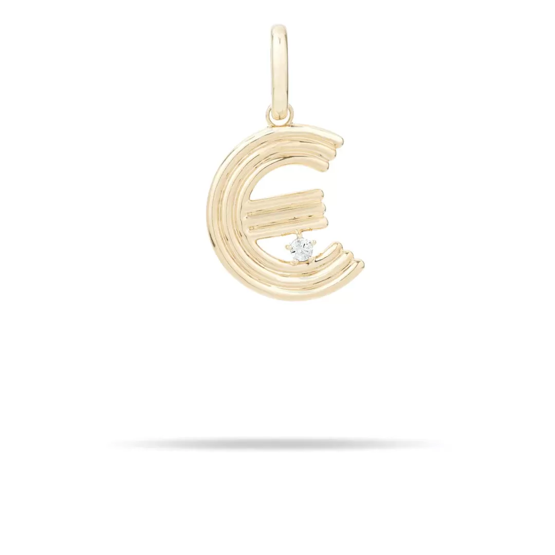 Groovy Diamond Initial Charm