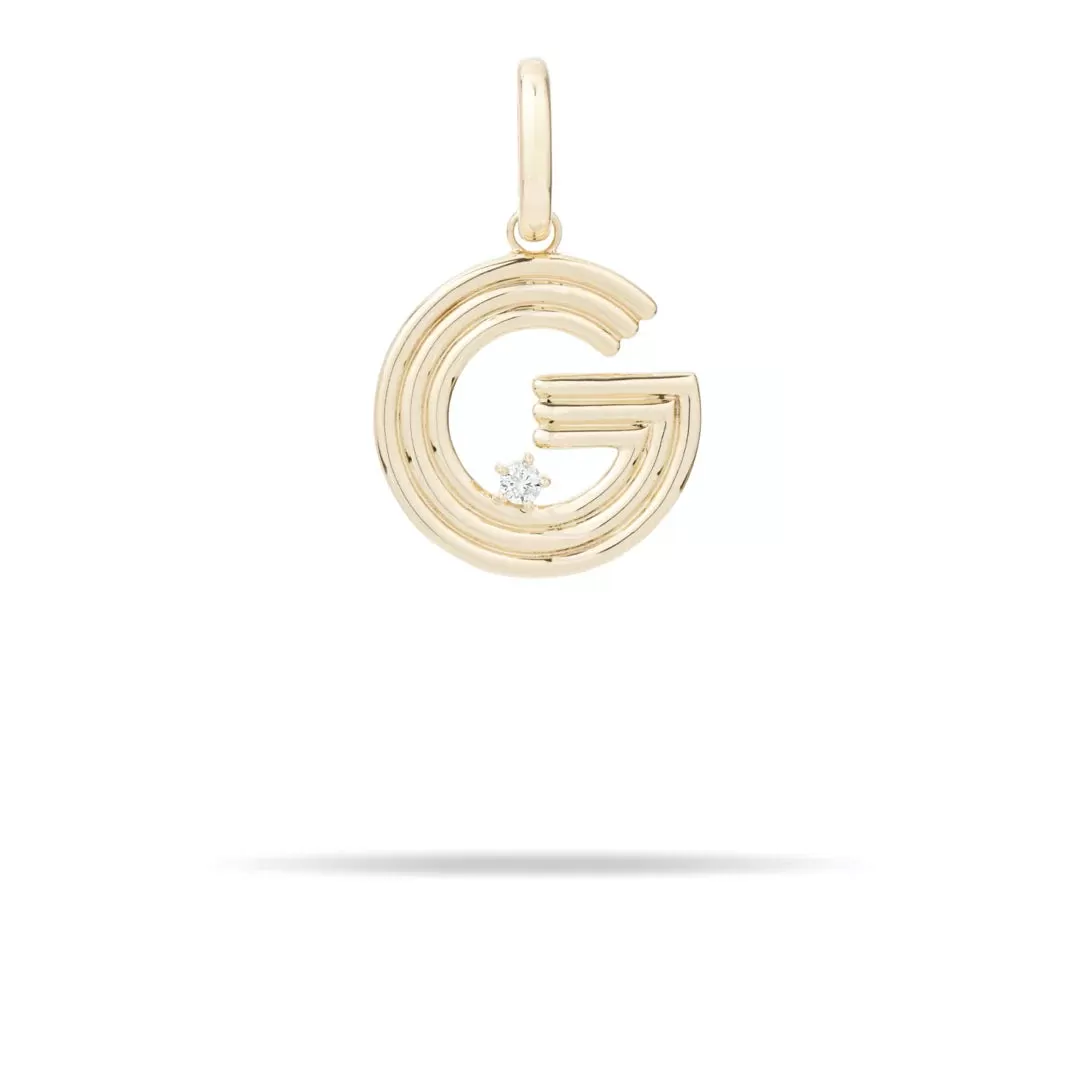 Groovy Diamond Initial Charm