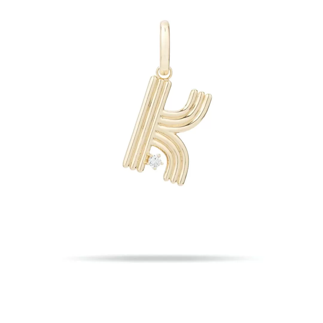 Groovy Diamond Initial Charm