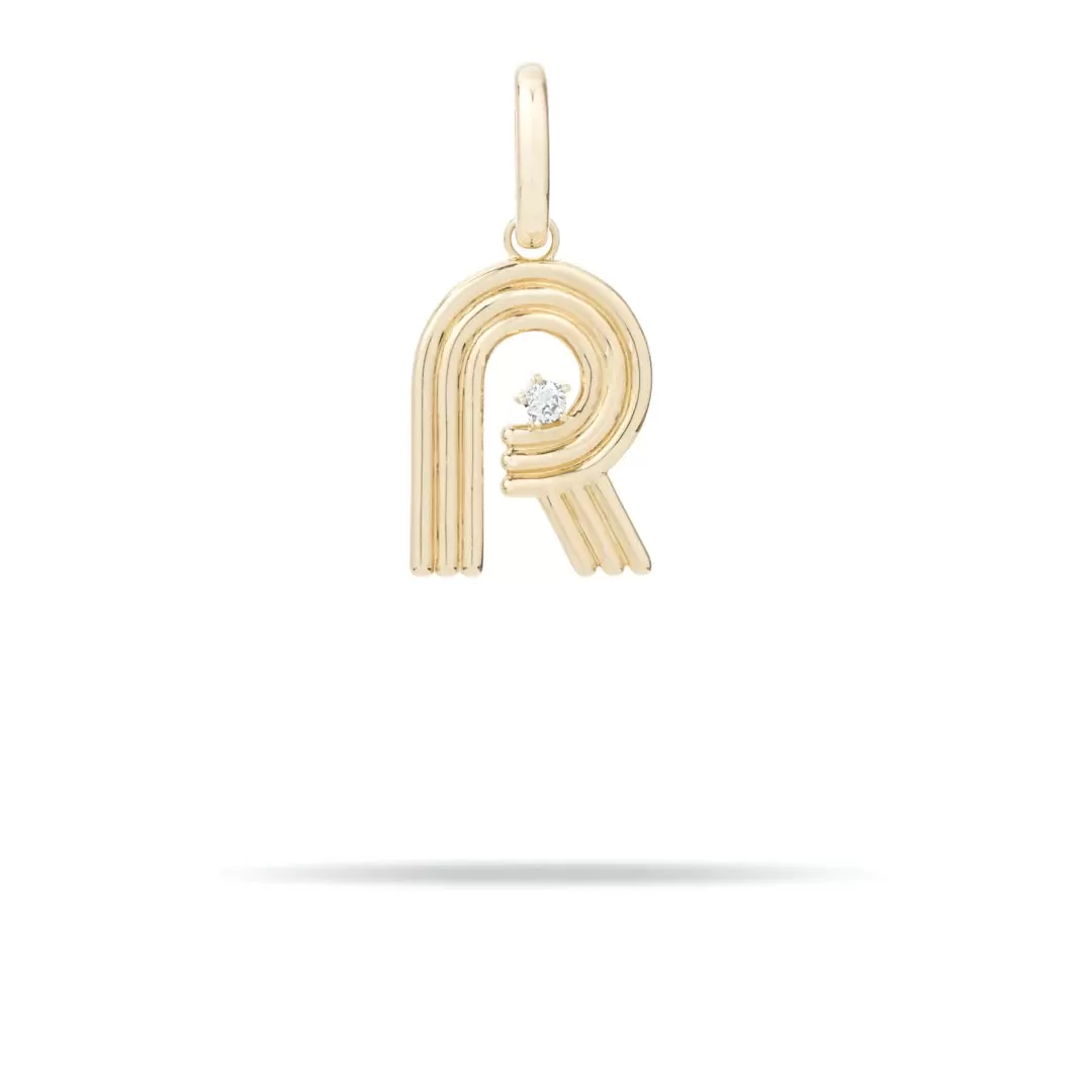 Groovy Diamond Initial Charm