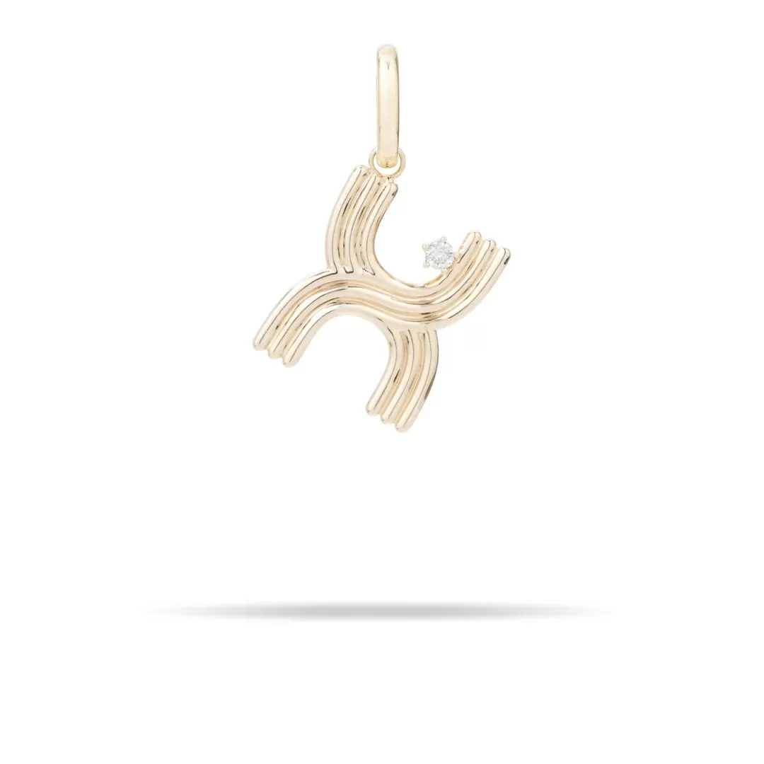 Groovy Diamond Initial Charm